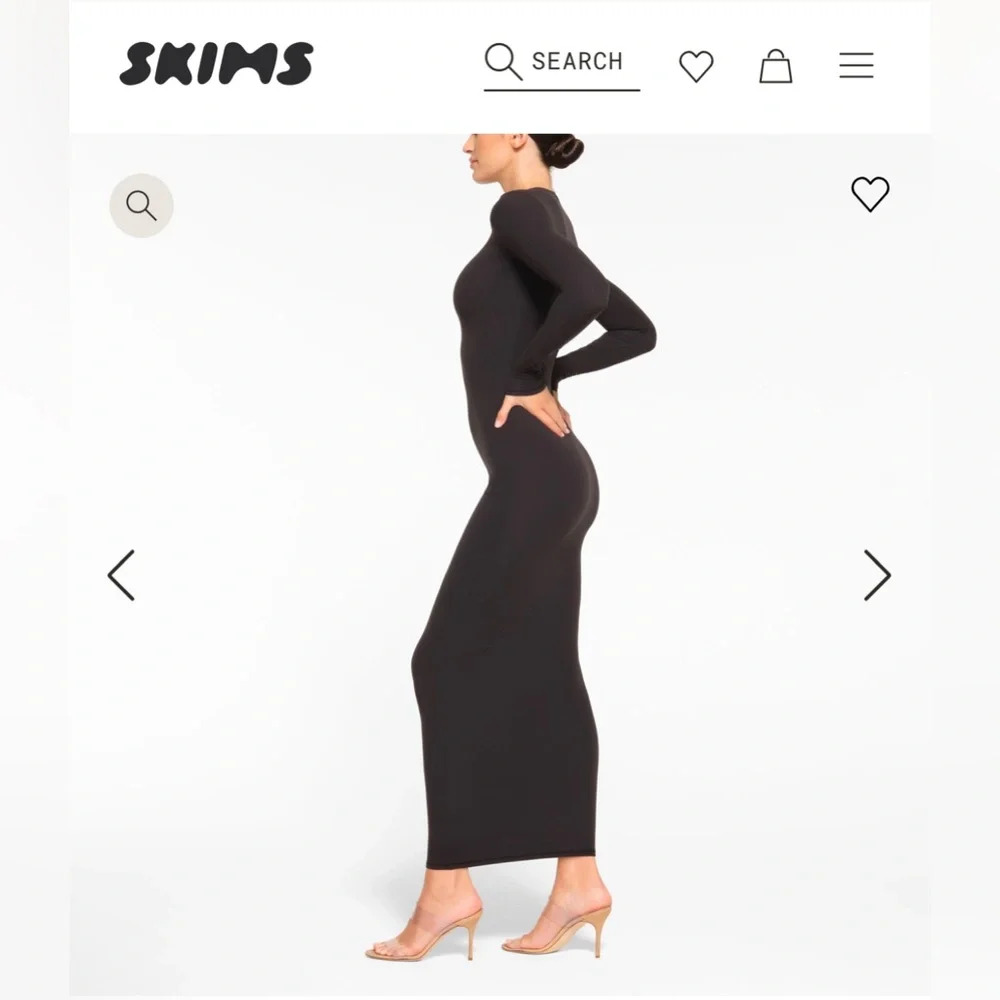 SKIMS Fits Everybody Long Sleeve Dress in Onyx 🖤 - Picture 2 of 4